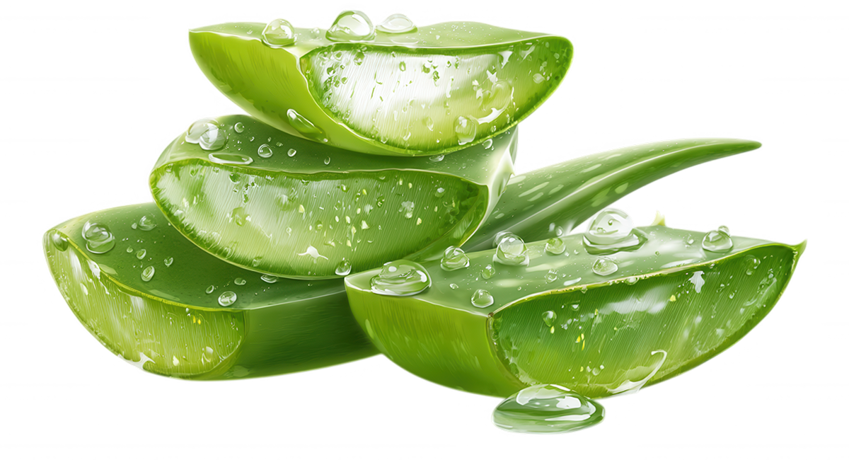 Aloe Vera aufgeschnitten von der Seite.